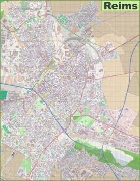 Large detailed map of Reims