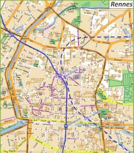 Rennes Sightseeing Map