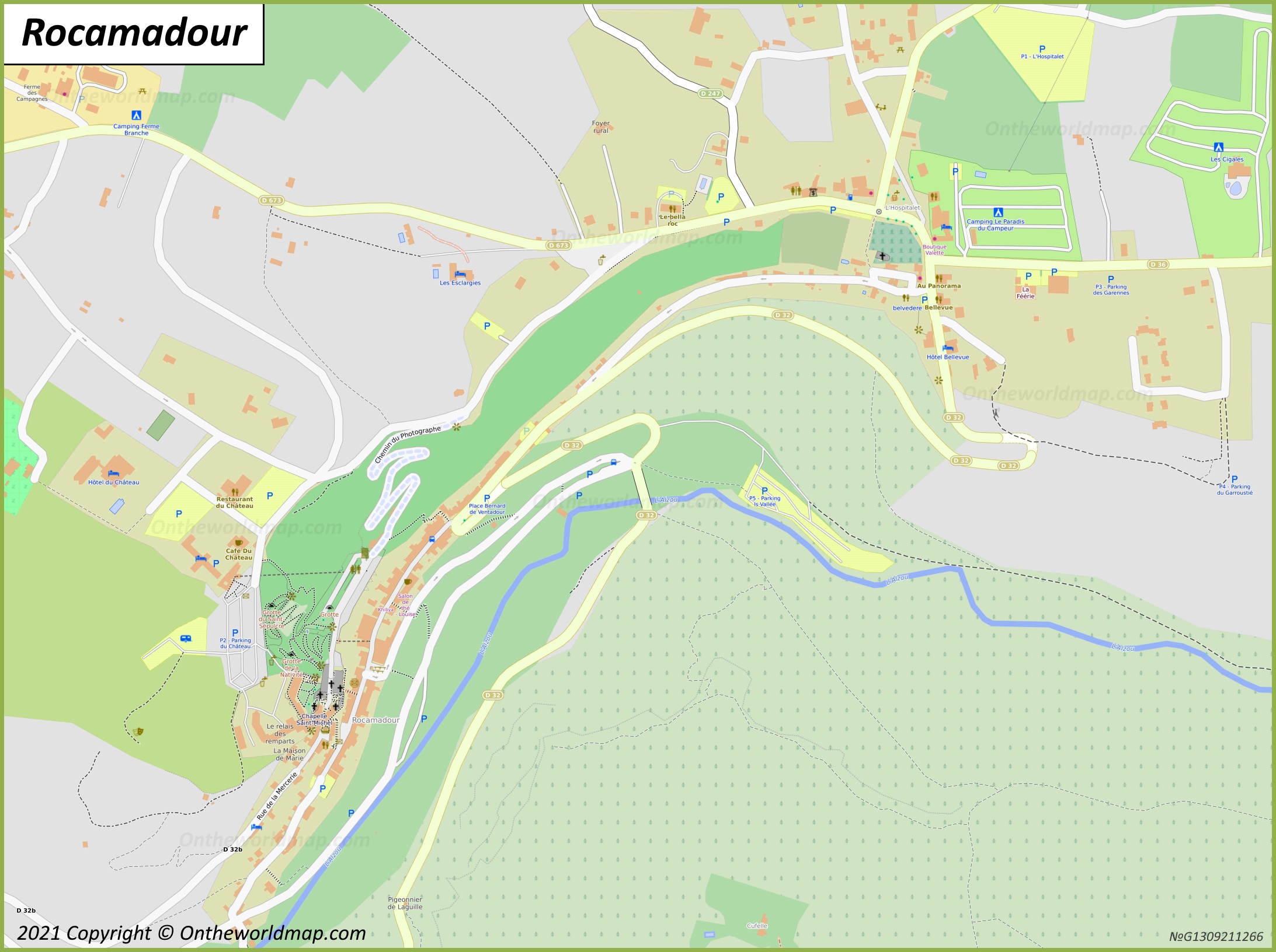 Map of Rocamadour