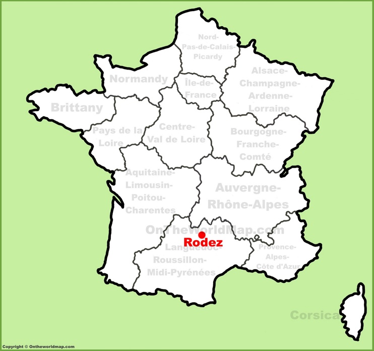 Rodez location on the France map