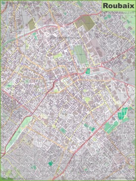 Large detailed map of Roubaix