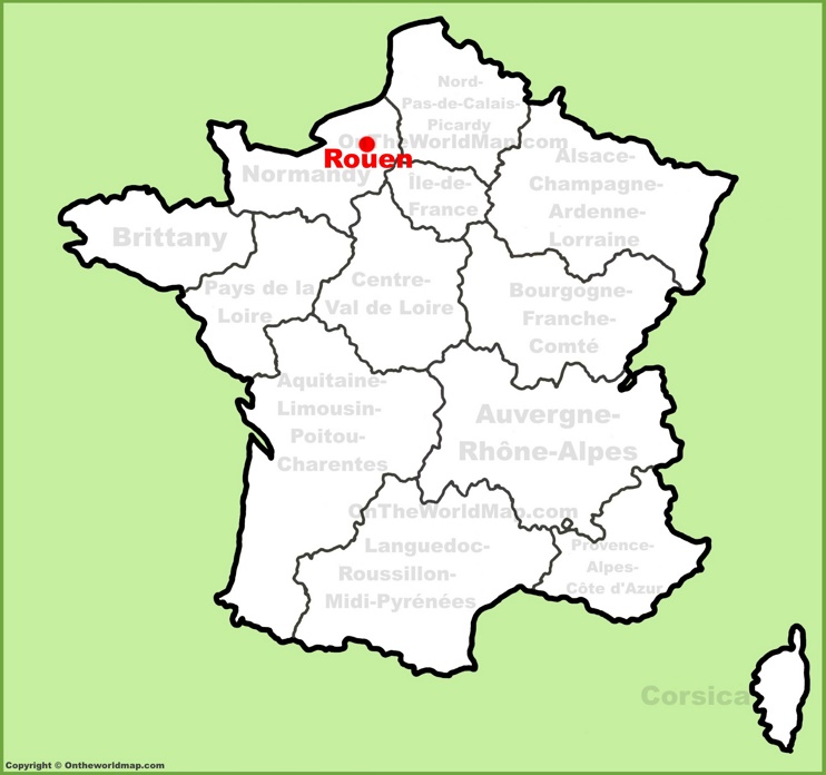 Rouen location on the France map