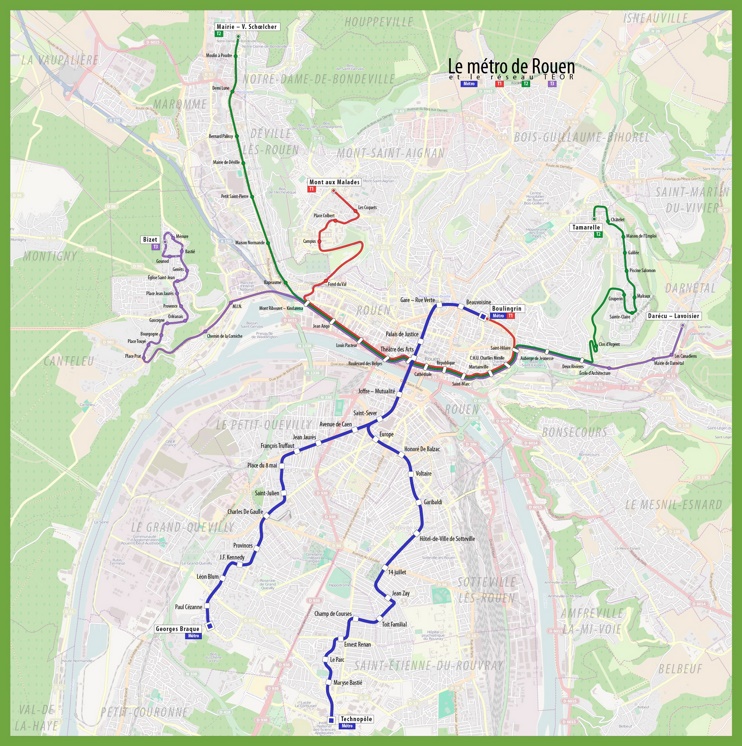Rouen metro map