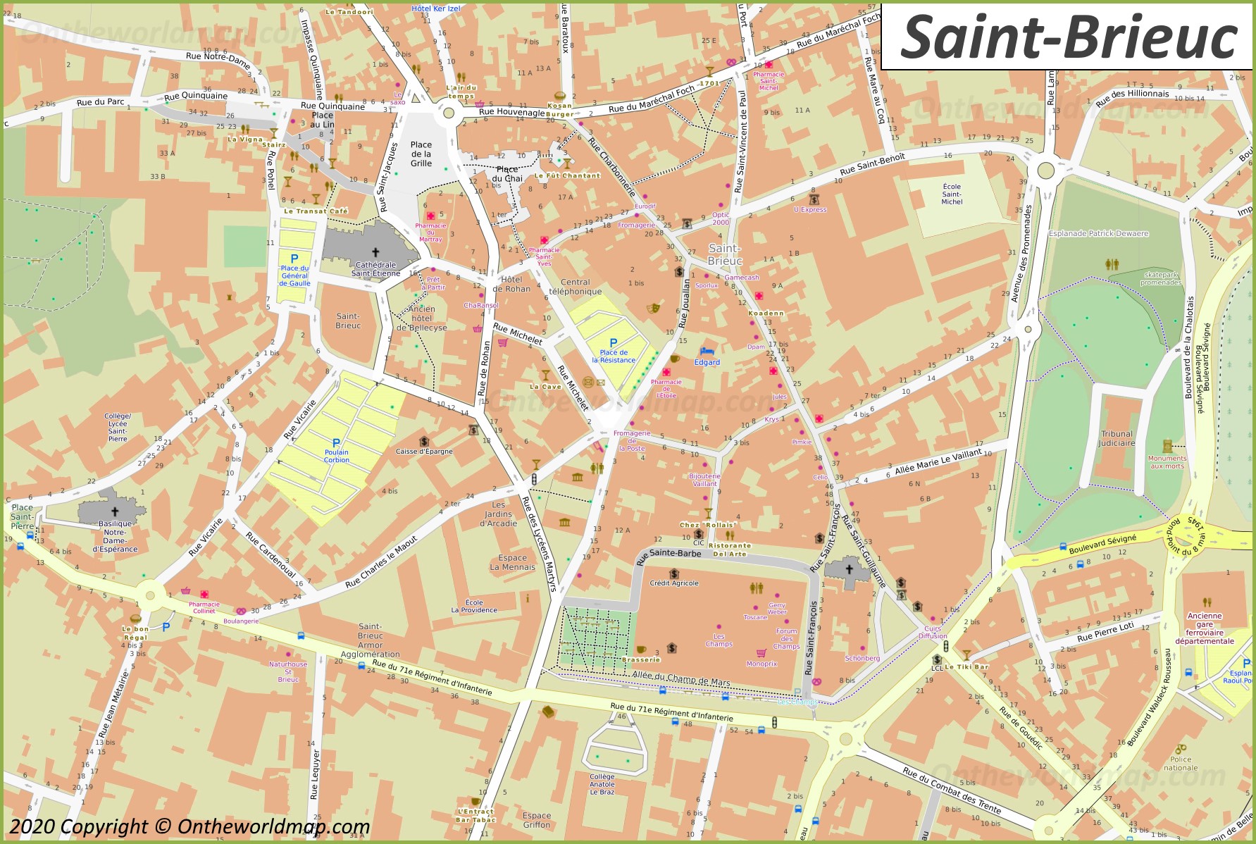 Carte De France Saint Brieuc Carte De Saint Brieuc YXIPX