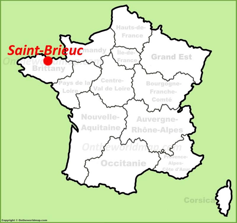 Saint-Brieuc location on the France map