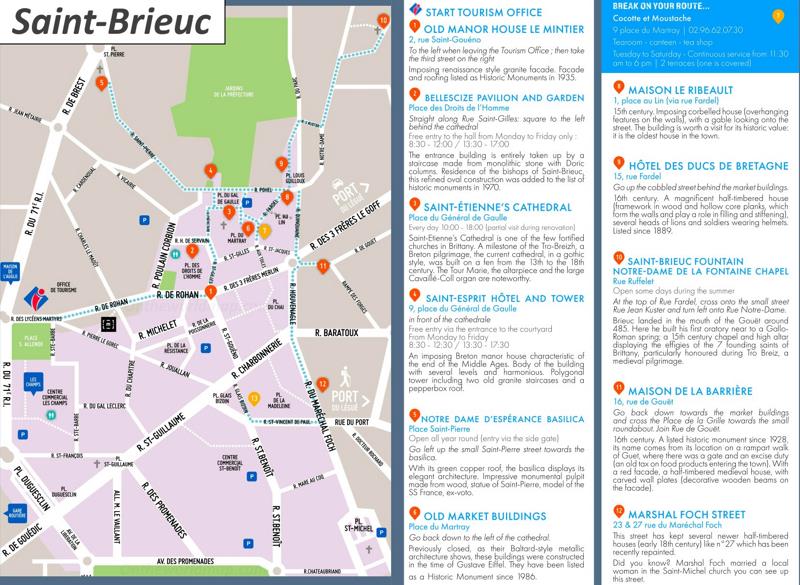 Saint Brieuc Old Town Map Ontheworldmap Saint Brieuc Old Town Map Ontheworldmap
