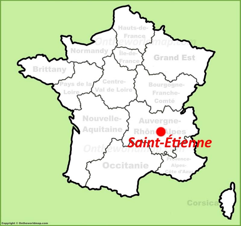 Saint-Étienne location on the France map