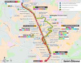 Saint-Étienne Tram Map