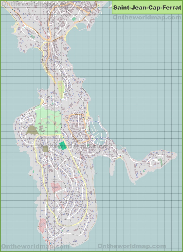 Large Detailed Map Of Saint Jean Cap Ferrat Ontheworldmap