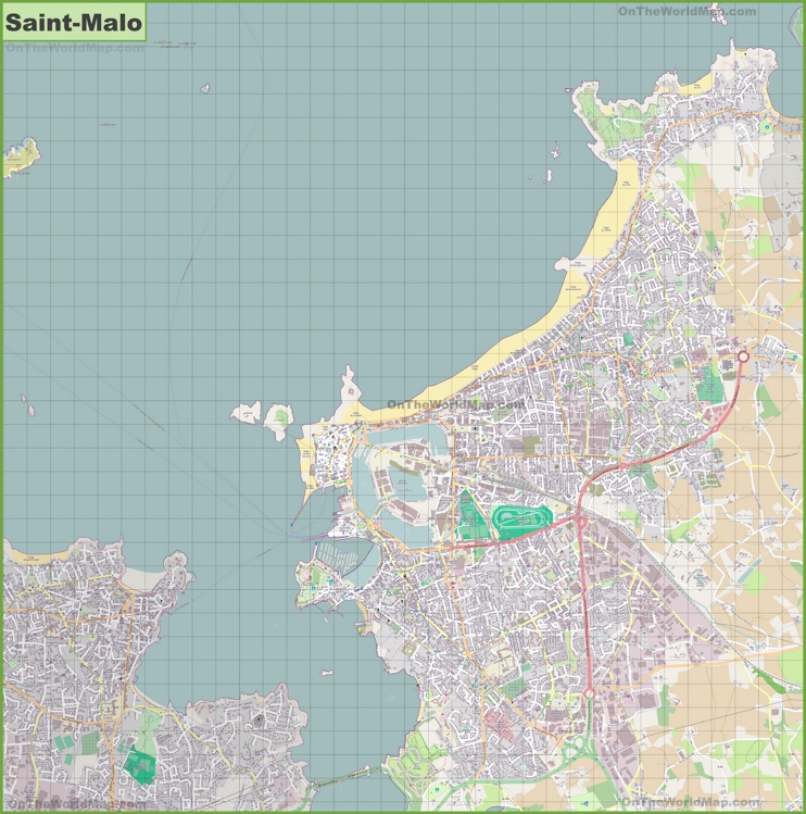 Large detailed map of Saint-Malo