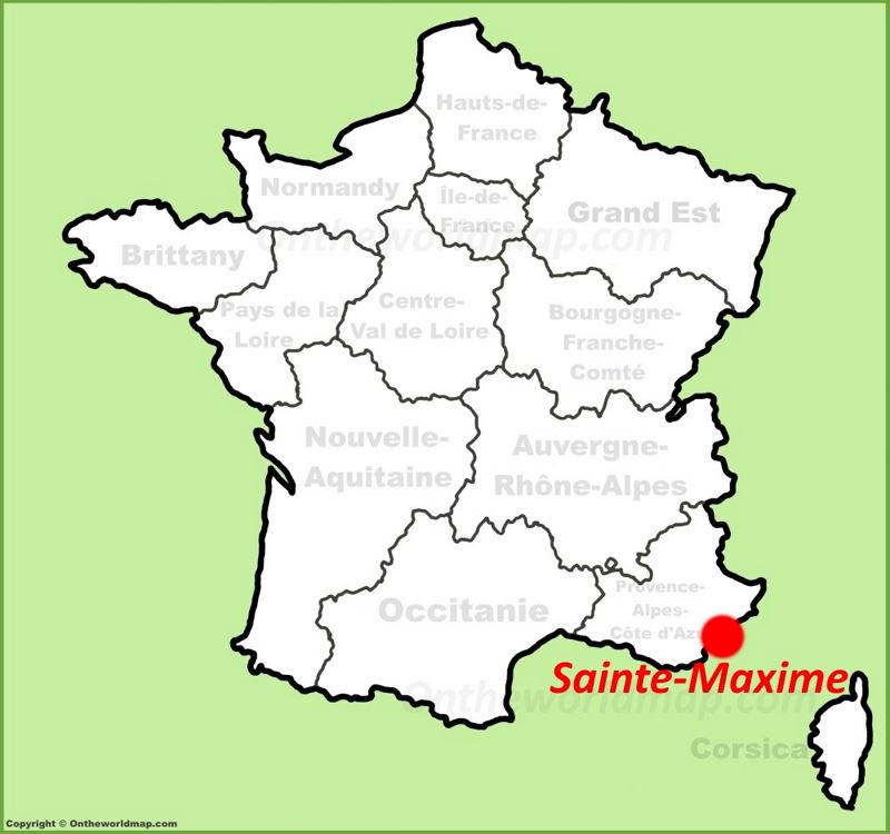 Sainte-Maxime location on the France map