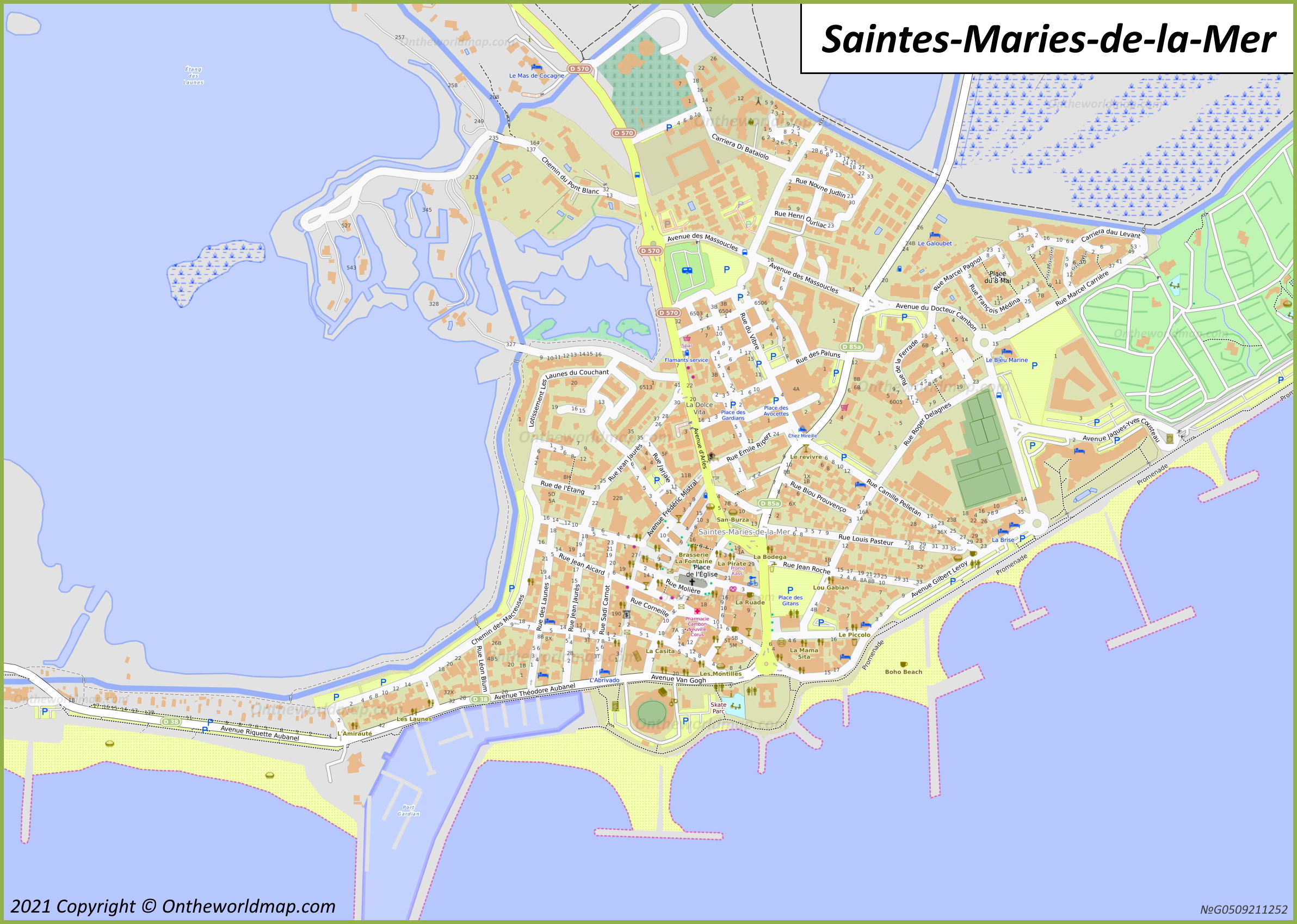 Map of Saintes-Maries-de-la-Mer