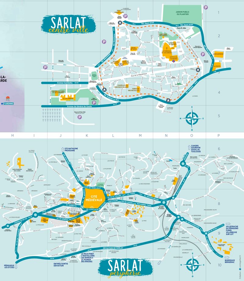 Sarlat-la-Canéda Sightseeing Map
