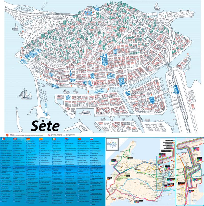 Sète Tourist Attractions Map