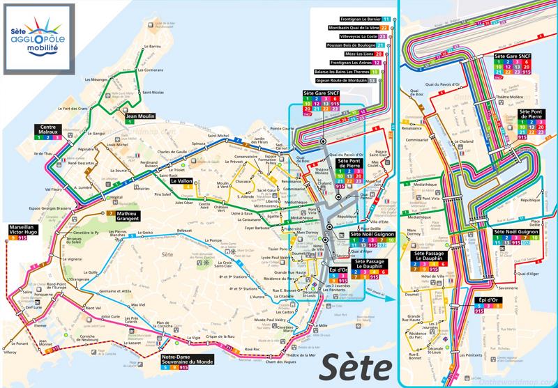 Sète Transport Map