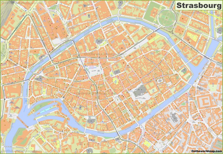 Detailed map of Strasbourg City Centre