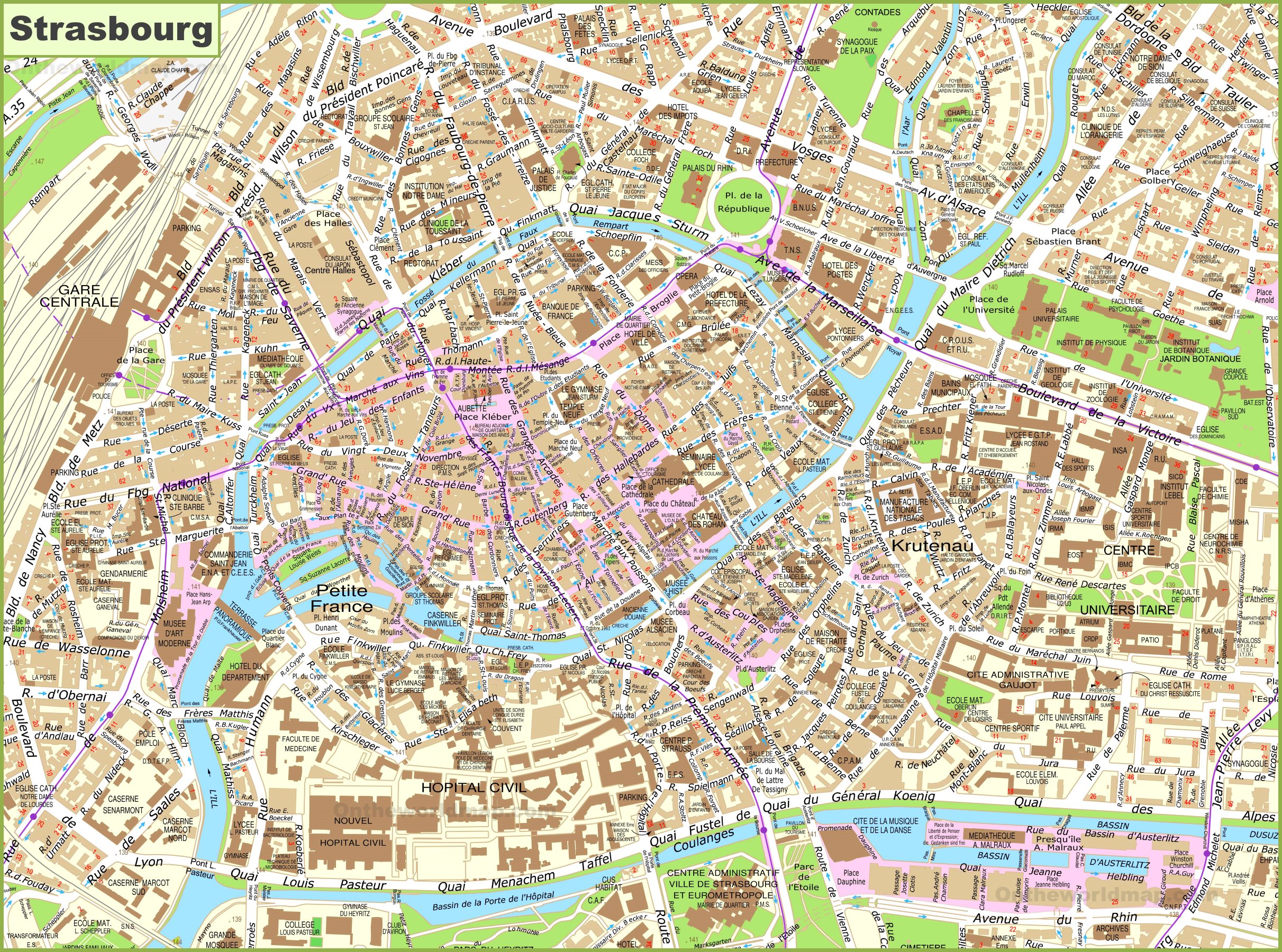 Strasbourg Tourist Map