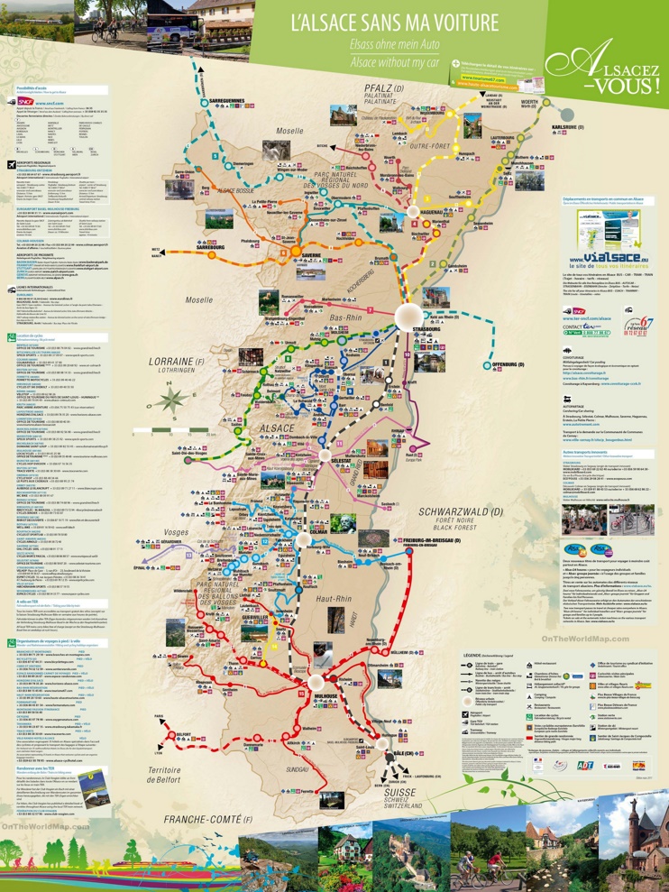 Travel map of surroundings of Strasbourg