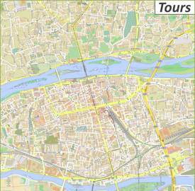 Large detailed map of Tours