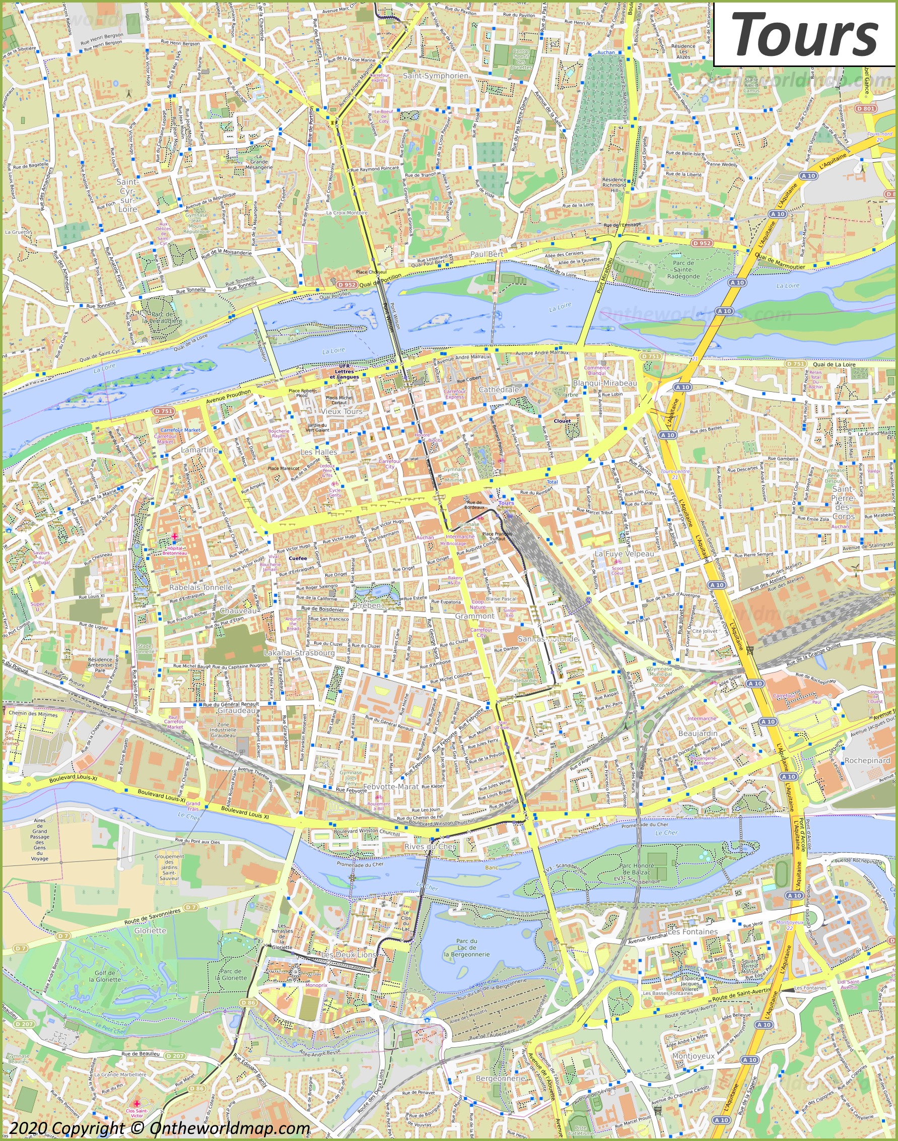 tours france city map