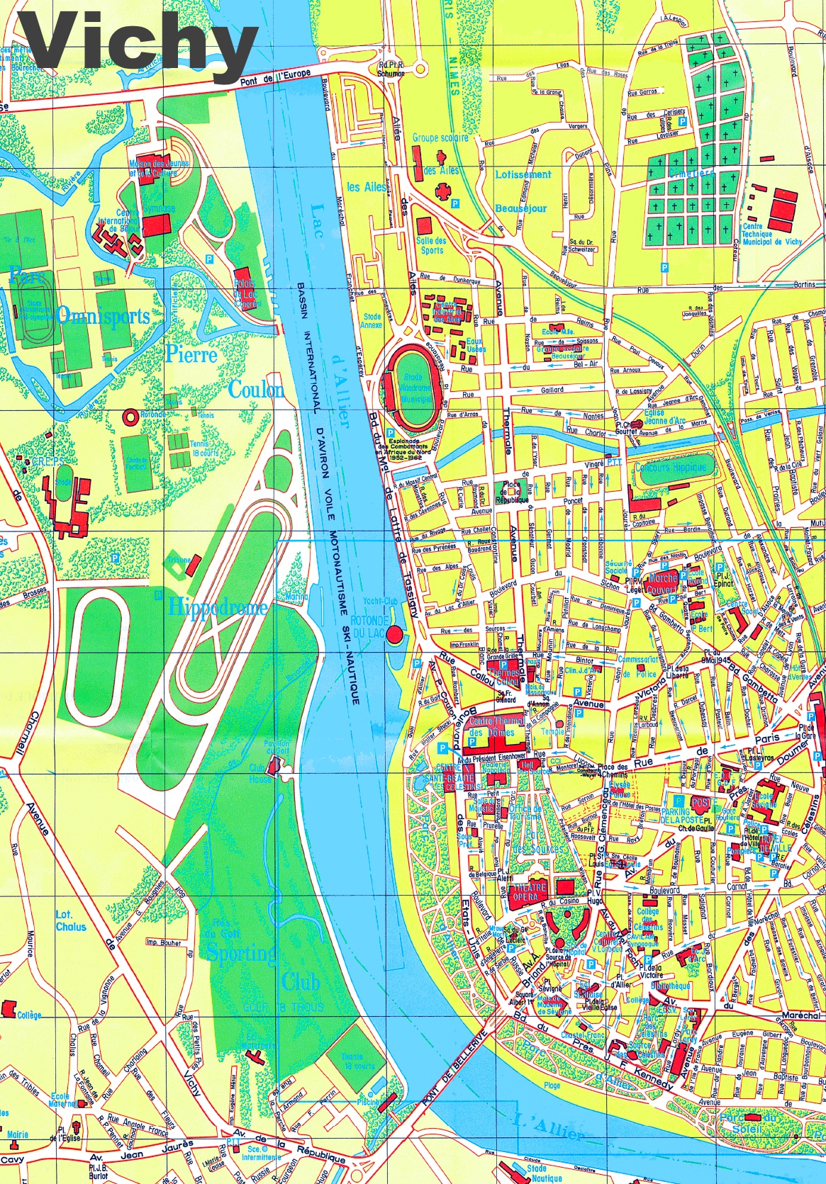 Vichy tourist map