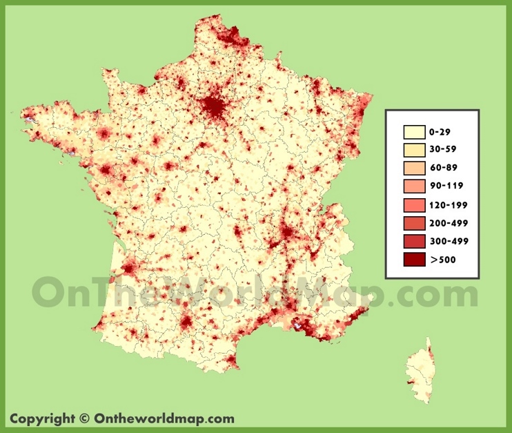 France population density map