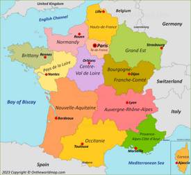 France Regions And Capitals Map