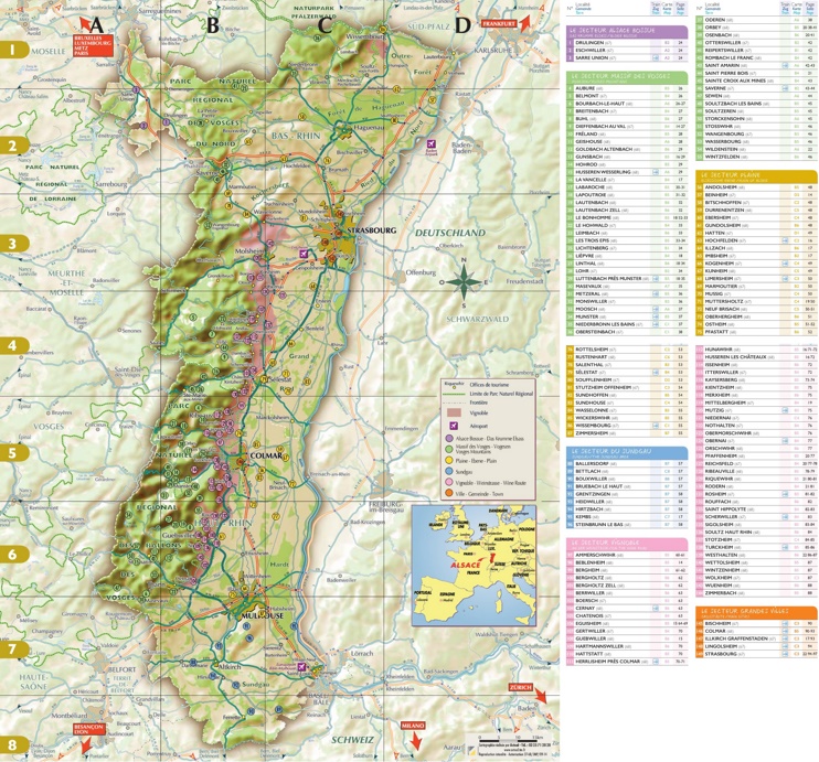 Alsace tourist attractions map
