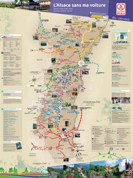 Alsace tourist map without car