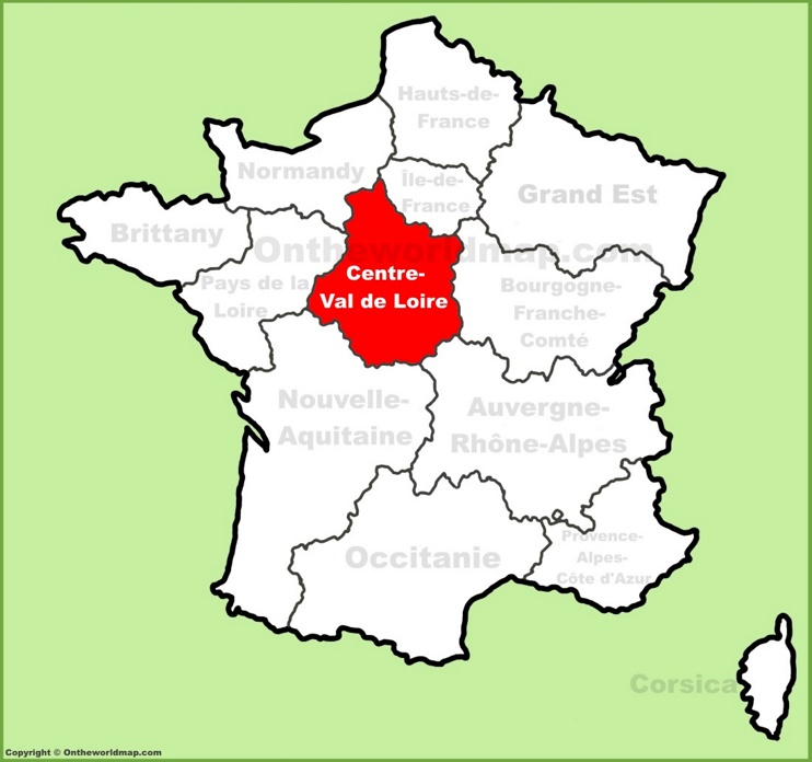 Centre-Val de Loire location on the France map