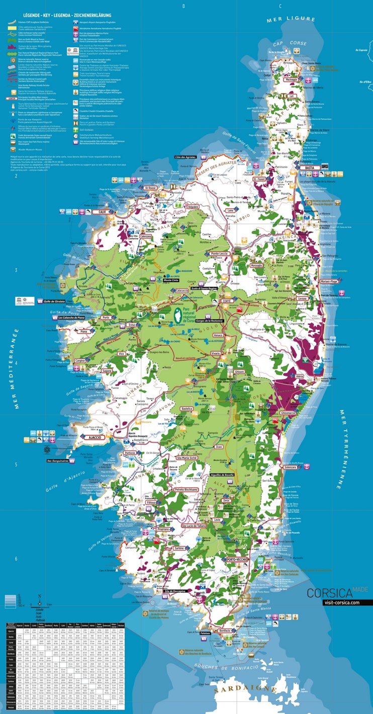 Corsica tourist map