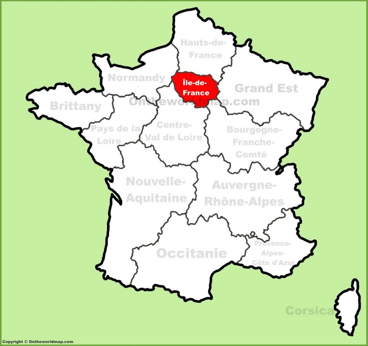 Île-de-France location on the France map