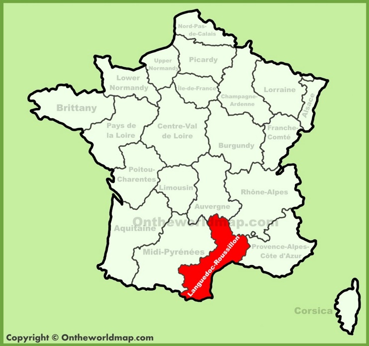 Languedoc-Roussillon location on the France map