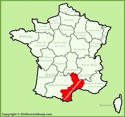 Languedoc-Roussillon Location Map