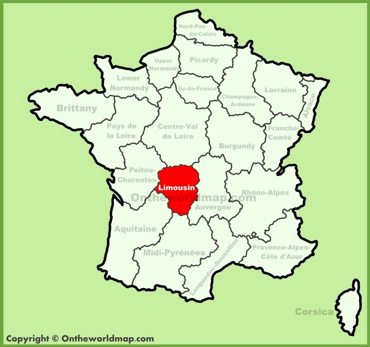 Limousin location on the France map