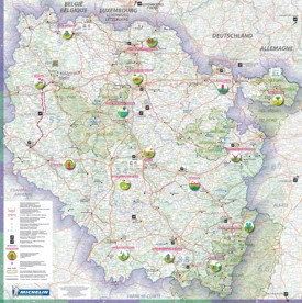 Large detailed map of Lorraine with cities and towns