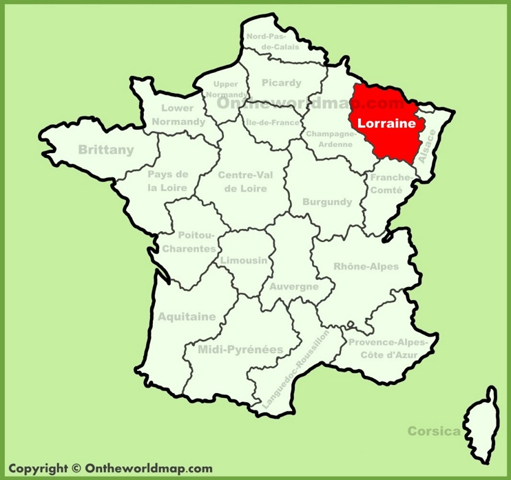 Lorraine location on the France map