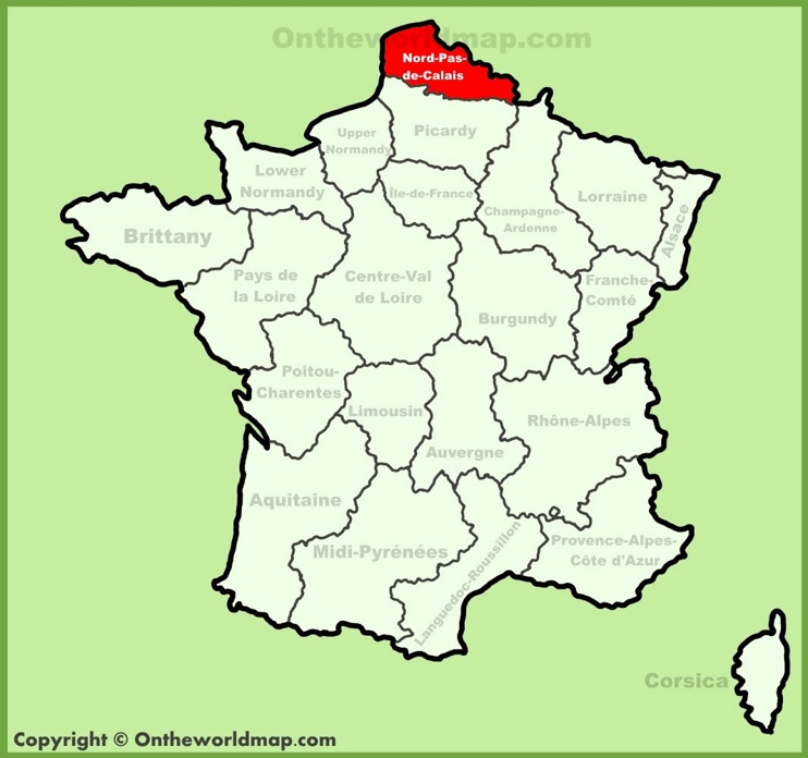 Nord-Pas-de-Calais location on the France map
