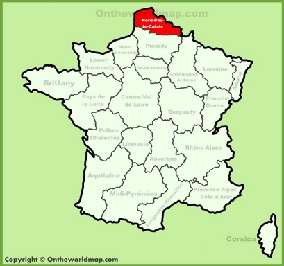 Nord-Pas-de-Calais Location Map