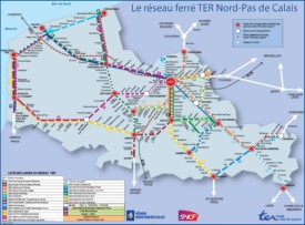 Nord-Pas-de-Calais rail map