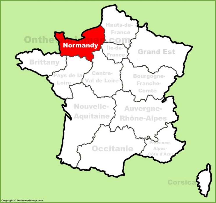 Normandy location on the France map