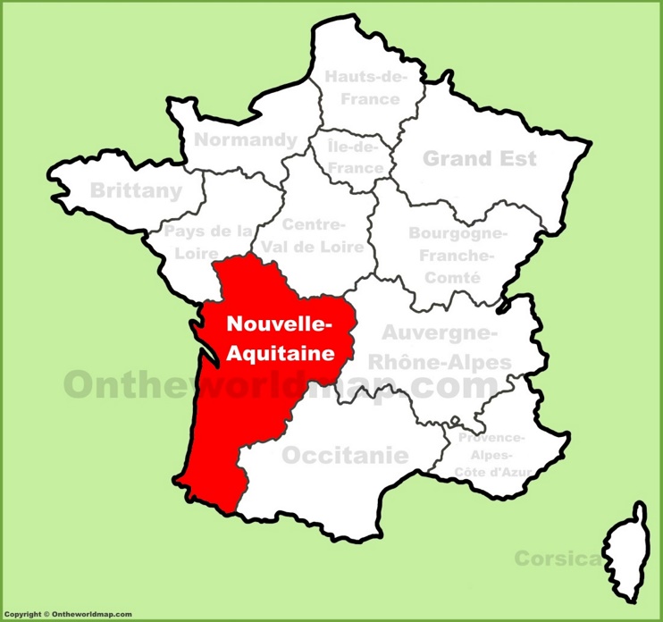 Nouvelle-Aquitaine location on the France map