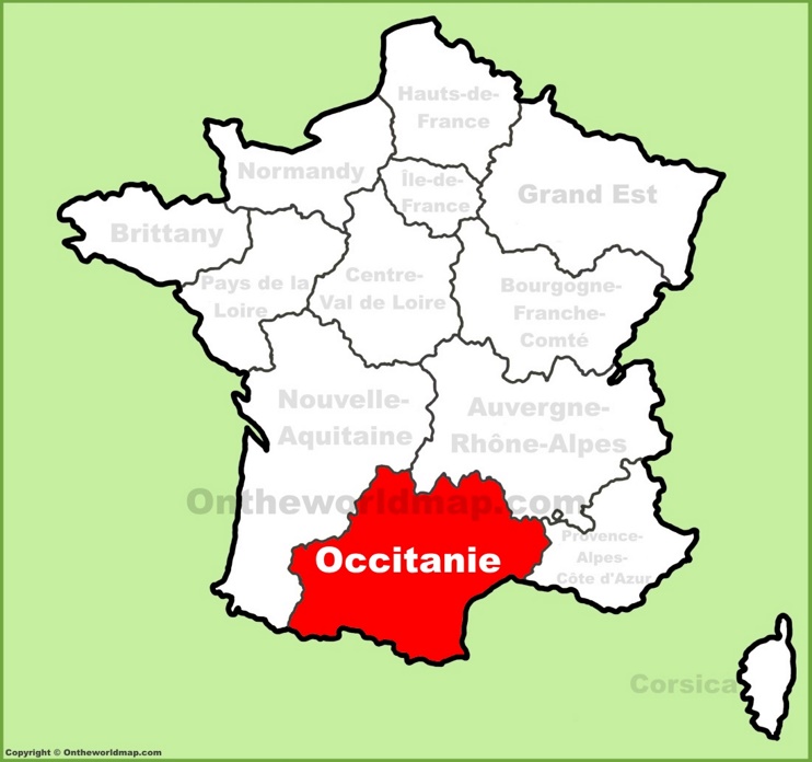 Occitanie location on the France map