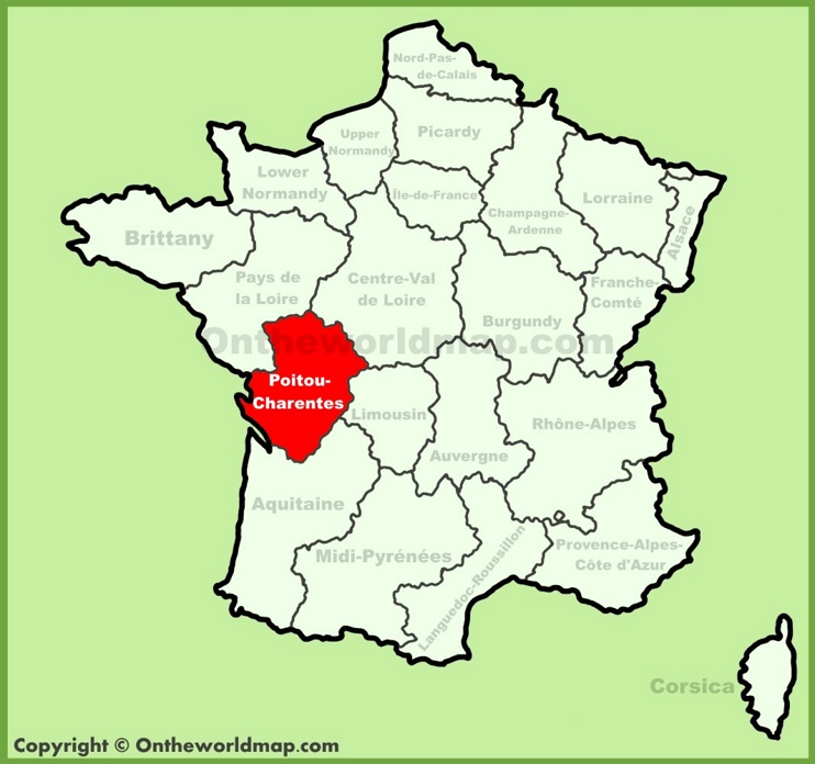 Poitou-Charentes location on the France map