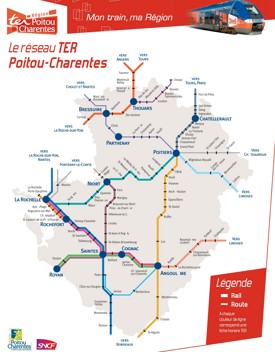 Poitou-Charentes rail map
