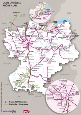 Rhône-Alpes rail map