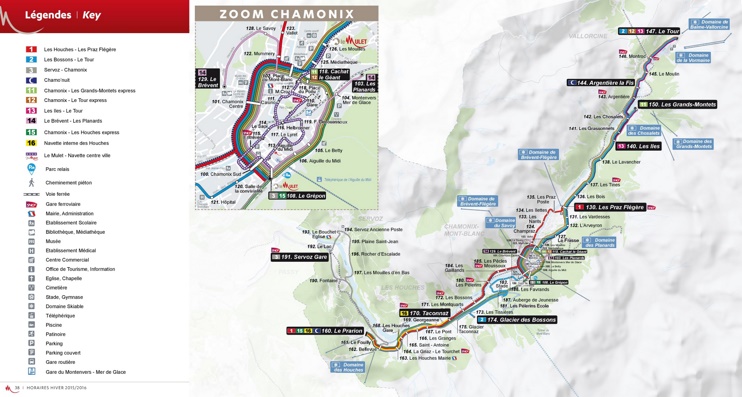 Chamonix bus map