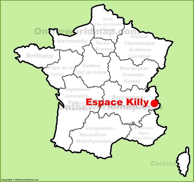 Espace Killy location on the France map