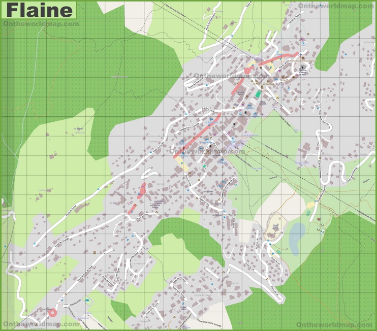 Large detailed map of Flaine