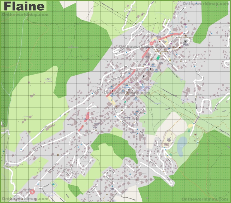 Large detailed map of Flaine - Ontheworldmap.com